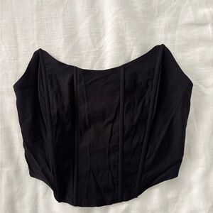 Blue blush black corset top
